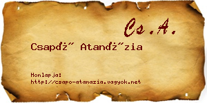 Csapó Atanázia névjegykártya